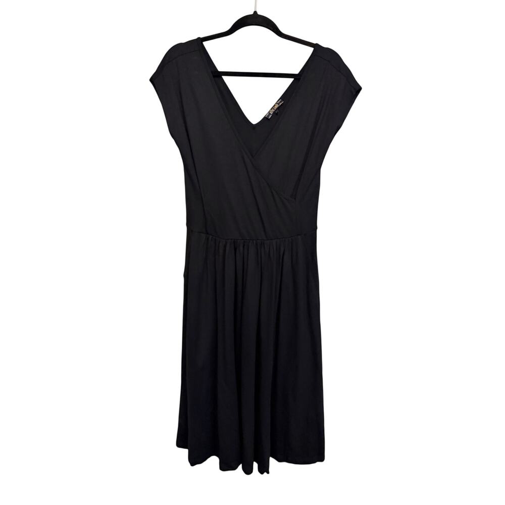 King Louie Fit & Flare Dress M Black Midi Minimal Staple Capsule Timeless Casual